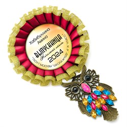 Розетка наградная Premium двухрядная с фигуркой учёной совы. Арт. 6960 6960
