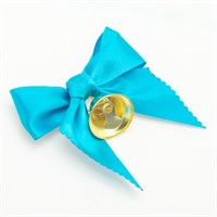 Бант с колокольчиком. Голубой. 10572