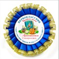 Двухрядная наградная розетка Premium для праздника "Посвящение в первоклассники", с золотой парчёй. Арт. 4868 4868 - фото 9294