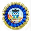 Двухрядная наградная розетка Premium для праздника "Посвящение в первоклассники", с золотой парчёй. Арт. 4870 4870 - фото 9299
