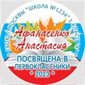 Медаль именная 70 мм "Посвящение в первоклассники". Металл Арт. 4638 4638